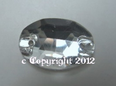 Oval 16x11mm Crystal Glas aufnähen