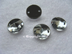 Aufnähsteine Rund Rivoli ca. 10mm Crystal 10 Stück