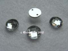 Strass Aufnähsteine Rund faccetiert ca.8mm Crystal