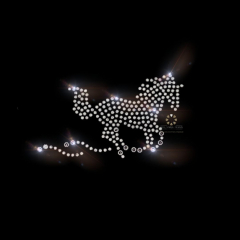 Hotfix Strass Bügelbild Pferd Pferdchen Galopp Applikation Strassbild 150420