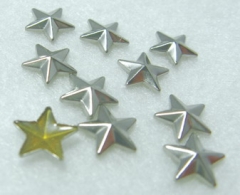 50 Hotfix Bügelnieten Stern Silber 8 mm