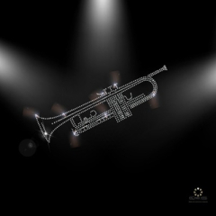 Hotfix Strass Bügelbild Applikation Motiv Music traumhafte Trompete 130114 Hotfix Strass Bügelbild Applikation Motiv Music traumhafte Trompete 130114