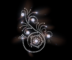 Hotfix Strass Bügelbild Motiv Blüte Blütenranke 140515-11