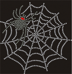 Hotfix Strass Bügelbild Spinne im Netz Spider Spinnennetz  141001
