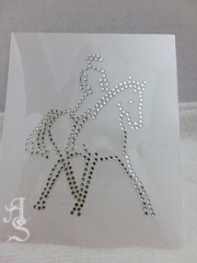 Hotfix Strass Applikation zum aufbügeln Pferd Reiter Horse kl.Traversale re. 151023