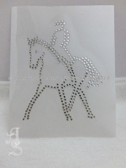 Hotfix Bügelbild Strass Pferd Reiter Horse kl.Traversale li. 151023