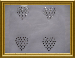 Hotfix Strass Bild 4 Miniherzen gefüllt 101017 Crystal