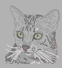 Hotfix Strass Bügelbild Katze getigert 190327 Hotfix Strass Bügelbild Katze getigert 190327