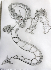 Hotfix Strass Bügelbild Dragon Strass Drachen Crystal 190223