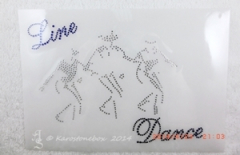 Bügelbild Strass LINE DANCE Western Country Crystal / Cobalt  140322