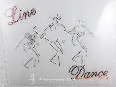 Bügelbild Strass LINE DANCE Western Country Crystal / Rot 140322