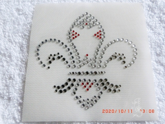 Hotfix Strass Bügelbild Lilie Schabracke Rot Crystal Black Diamond 160107