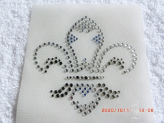 Hotfix Strass Bügelbild Lilie L.Saphire Crystal Black Dia. 160107