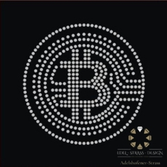 Strass Bügelbild Applikation Coin klein in Crystal Strass Bügelbild Applikation Coin klein in Crystal
