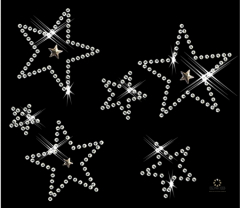 Hotfix Strass Bügelbild Motiv Stern Sterne 140825-09