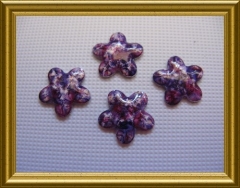Hotfiix Nailheads 25 Sonderformen Blüte Marble Purple Lila Bügelstrass