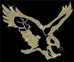 Strass Bügelbild Goldener Adler- Crystal Eagle Applikation 150608