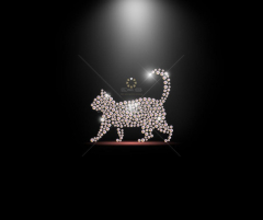 Strass Bügelbild Applikation Motiv Katze laufend 231215 Strass Bügelbild Applikation Motiv Katze laufend 231215