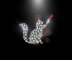 Strass Bügelbild Hotfix Applikation Motiv süße Katze mit Herz 241503 Strass Bügelbild Hotfix Applikation Motiv süße Katze mit Herz 241503
