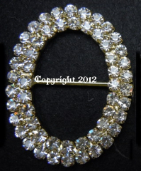 Strass Gleiter groß 4,6 x 3,6 cm gold gefasst