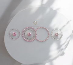 Strass Bügelbild Applikation Kreis Ornament Pearl Rosa Crystal 250221-6 zur Wahl Strass Bügelbild Applikation Kreis Ornament Pearl Rosa Crystal 250221-6 zur Wahl