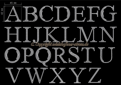 Strass Buchstaben Initialen Schriftart 1 Hotfix Bügelbild Applikation 110925 zur Wahl