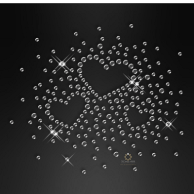 Strass Bügelbild 3 Herzen – Hotfix Applikation Crystal / Rot Crystal