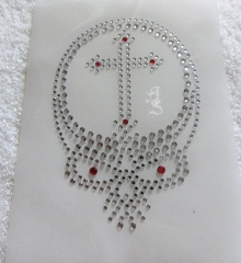 Strass Bügelbild Totenkopf Skull Schädel mit Kreuz 191001