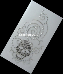 Hotfix Strass Bügelbild Totenkopf Schwarz 120527