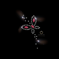 Strass Bügelbild Applikation Schmetterling Rot Clear 230501