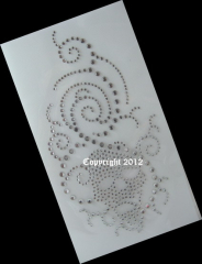 Strass Bügelbild Totenkopf Ornament 120527 – Skull Applikation 17 x 9 cm