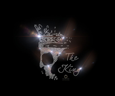 Strass Bügelbild Totenkopf „The King“ 110515 – Skull Applikation 19 x 17 cm