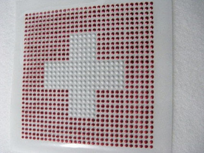 Bügelbild Schweiz Fahne groß 120215 – Fan Motiv ca. 12 cm