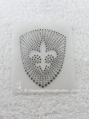 Hotfix Strass Glas Bügelbild Lilie Wappen klein 150116