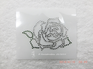 Rose Hotfix Strass Bügelbild Rose Crystal Grün 121129 Applikation Strassmotiv