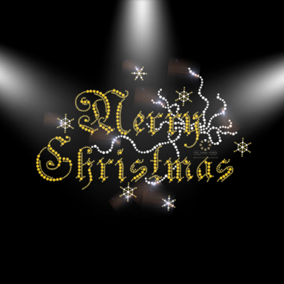 Merry Christmas Strass Bügelbild XXL – Hotfix Applikation Weihnachten